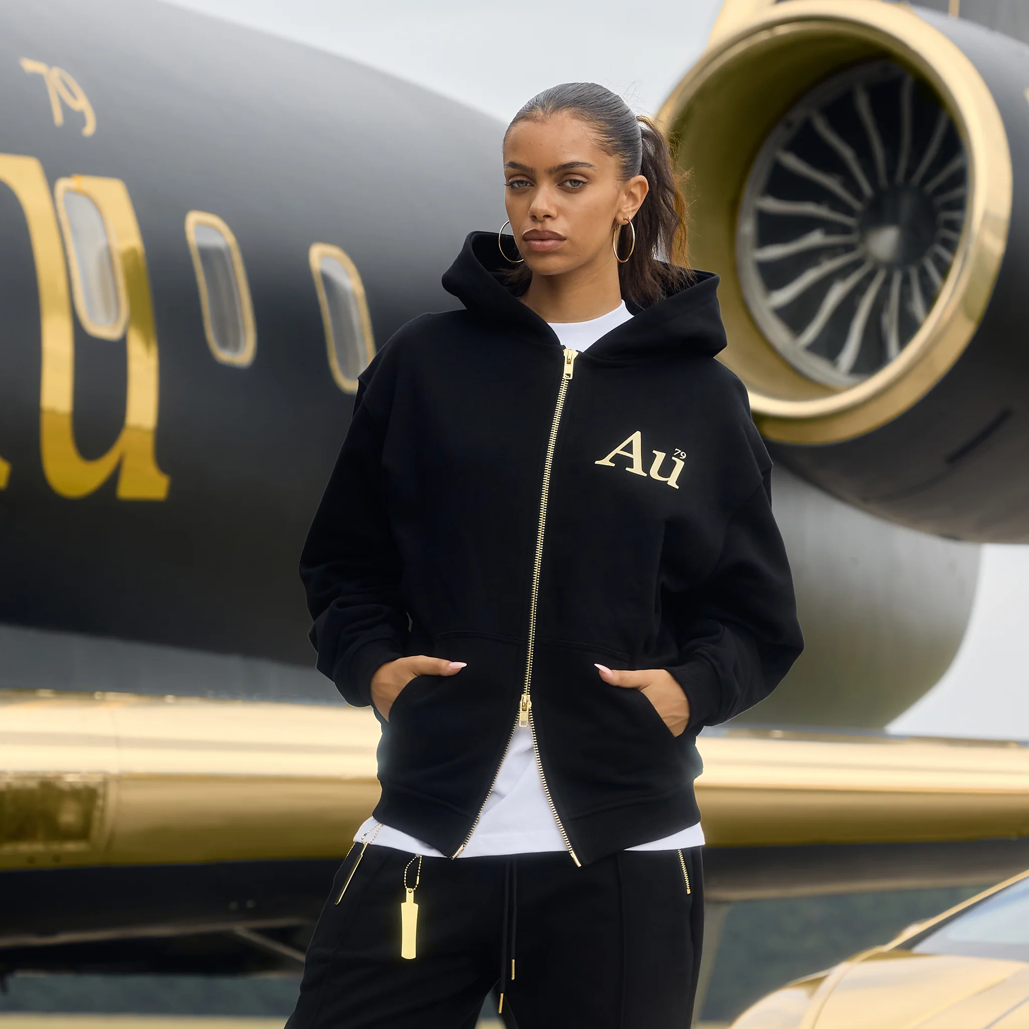 Au Signature Zip Hoodie - Black - Image 9