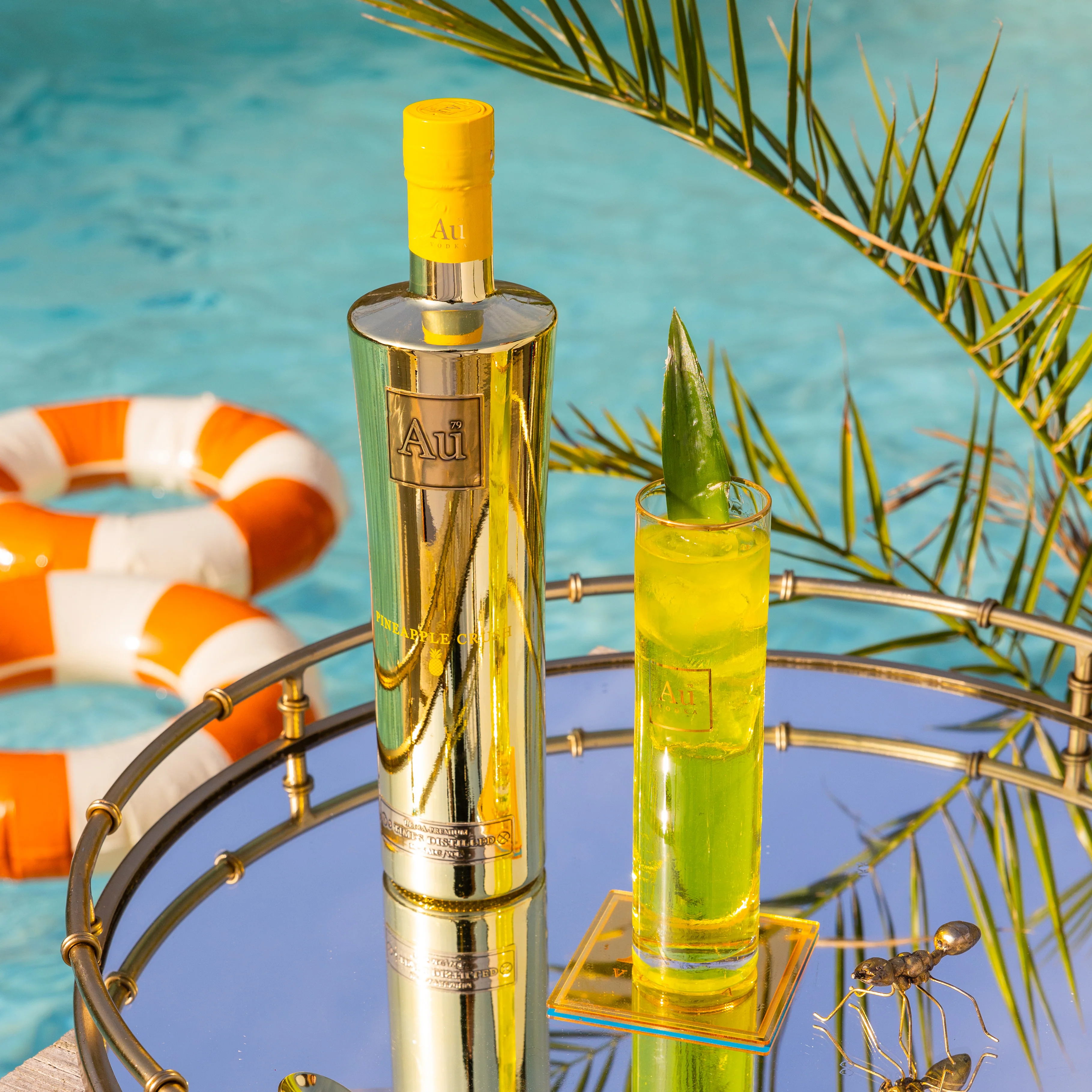 Au Vodka 750ml & Highrise Glass